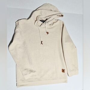 Men's XL SIIMHWRSS Vogue Cream Quilted Textured Hoodie In EXCELLENT CONDITION